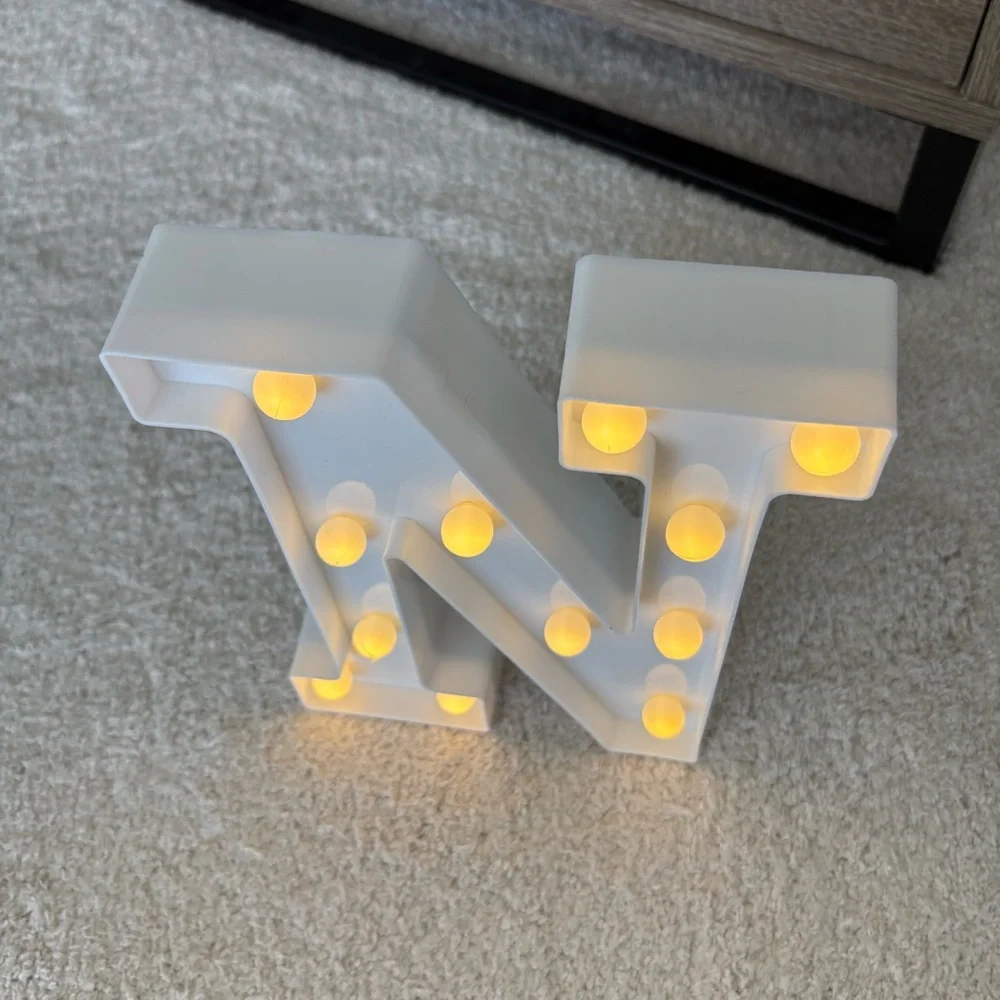 Light Up White Letter N Marquee Light - Picture 4 of 11